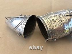 Judaica Large Besamim Silver Plated Fish Garnet Eyes Spicebox 35.5 cm 465 Grams