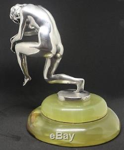 K. Perl Silver Plated Bronze Dancer Paperweight or Hood Ornament / Car Mascot