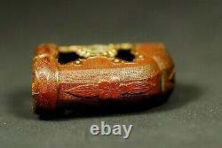 Kabutogane with Silver Plate Name Gunto WW2 Japanese Army Sword Fitting Copper