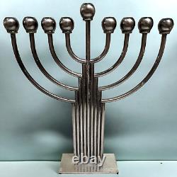 Karshi Original Silver Plated Classic Hanukkah Menorah Handmade in Jerusalem