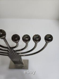 Karshi Original Silver Plated Classic Hanukkah Menorah Handmade in Jerusalem