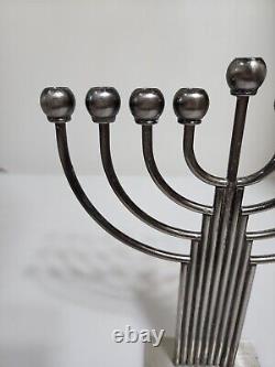 Karshi Original Silver Plated Classic Hanukkah Menorah Handmade in Jerusalem