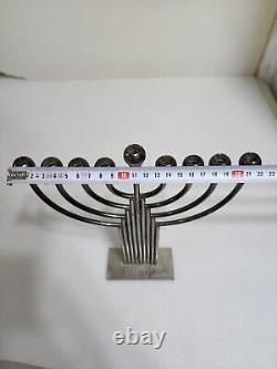 Karshi Original Silver Plated Classic Hanukkah Menorah Handmade in Jerusalem