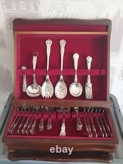 Kings Pattern Silver Plated Cutlery Set Canteen With Box Mixed Brands A1 EPNS