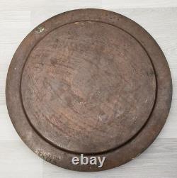 LARGE ISLAMIC COPPER & SILVER DAMASCENE INLAY TRAY c1900 27.4 Inches