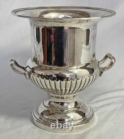 LARGE ORNATE SILVER PLATED CHAMPAGNE WINE COOLER ICE BUCKET f