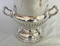 LARGE ORNATE SILVER PLATED CHAMPAGNE WINE COOLER ICE BUCKET f