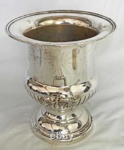 LARGE ORNATE SILVER PLATED CHAMPAGNE WINE COOLER ICE BUCKET f