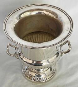 LARGE ORNATE SILVER PLATED CHAMPAGNE WINE COOLER ICE BUCKET f
