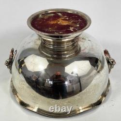 LARGE ORNATE SILVER PLATED CHAMPAGNE WINE COOLER MULTI BOTTLE ICE BUCKET c