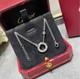 LOVE Necklace White Gold Plated, LOVE Pendant 16MM with 2 DIAMOND & Original Box