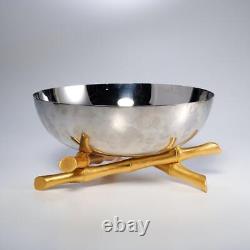 L'OBJET Bambou 24K Gold Plate Stainless Steel Large Serving Bowl 12