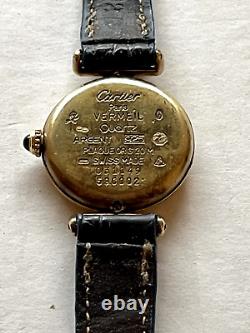 Ladies Cartier Vermeil Quartz Argent 925 Gold Plated Watch in Original Box