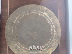 Large 13 Antique 19thC Indian Tanjore Plate Silver & Copper Swami Repoussé