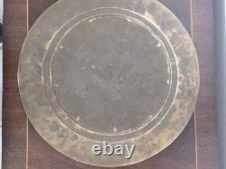 Large 13 Antique 19thC Indian Tanjore Plate Silver & Copper Swami Repoussé