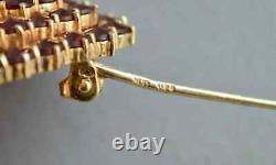 Large 3-tiered Bohemian Garnet Gold Plated 900 Solid Silver Pendant Brooch