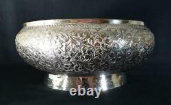 Large Antique Indian Silver Plated Bowl Late 19thC