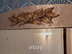 Large Arts & Crafts'silval' Hammered Pewter Wall Mirror, Bevelled Plate Mirror