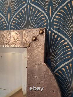 Large Arts & Crafts'silval' Hammered Pewter Wall Mirror, Bevelled Plate Mirror