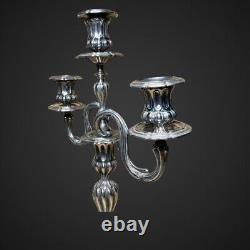 Large Candelabra, Silver Plated Chandelier'Christofle', Louis XV