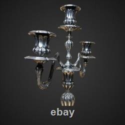 Large Candelabra, Silver Plated Chandelier'Christofle', Louis XV