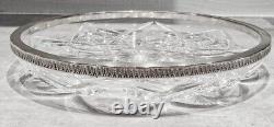 Large Dish Table Center Plate Covered Cut Glass Carved And Solid Silver