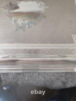 Large Ruolz Silver Plated Tray Louis XV Leaf Decor Fluted Cartouches