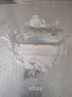 Large Ruolz Silver Plated Tray Louis XV Leaf Decor Fluted Cartouches