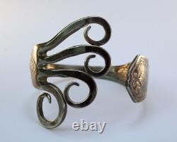 Large Sculptural Artisan Serving Fork Bracelet Studio Piece Heavy 80.8g France