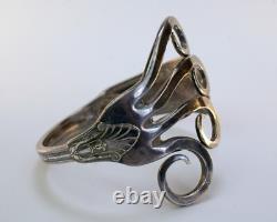 Large Sculptural Artisan Serving Fork Bracelet Studio Piece Heavy 80.8g France