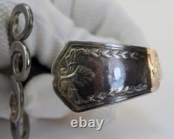 Large Sculptural Artisan Serving Fork Bracelet Studio Piece Heavy 80.8g France