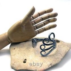 Large Sculptural Artisan Serving Fork Bracelet Studio Piece Heavy 80.8g France