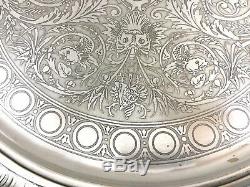 Large Silver Plated Butlers Tray French Empire 19th Century Antique Original