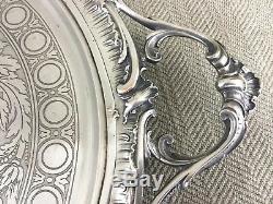 Large Silver Plated Butlers Tray French Empire 19th Century Antique Original