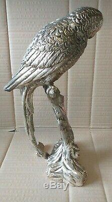 Large Silver Plated Parrot Stamped Lega Peltro Mauro Manetti