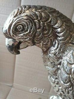 Large Silver Plated Parrot Stamped Lega Peltro Mauro Manetti