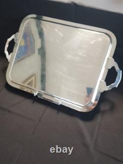Large Silver Plated Tray 58X37 Cm