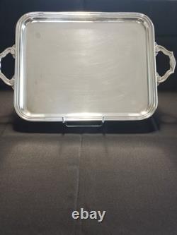 Large Silver Plated Tray 58X37 Cm