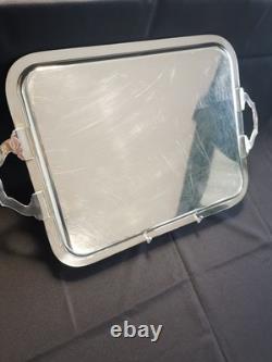 Large Silver Plated Tray 58X37 Cm