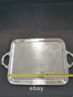 Large Silver Plated Tray 58X37 Cm