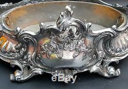 Large Silver Plated Victorian Jardiniere With Original Liner