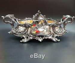 Large Silver Plated Victorian Jardiniere With Original Liner