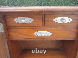 Large Victorian Oak Table Cabinet with Silver Plated Mounts and Handles
