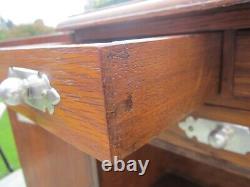 Large Victorian Oak Table Cabinet with Silver Plated Mounts and Handles
