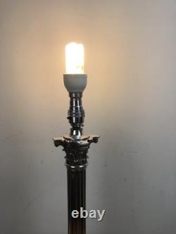 Large Victorian Silver Plate Corinthian Column Table Lamp English GS, Garrard