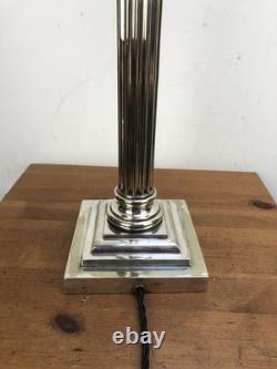 Large Victorian Silver Plate Corinthian Column Table Lamp English GS, Garrard