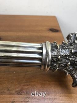 Large Victorian Silver Plate Corinthian Column Table Lamp English GS, Garrard