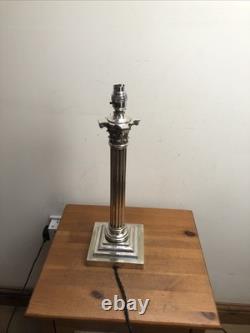 Large Victorian Silver Plate Corinthian Column Table Lamp English GS, Garrard