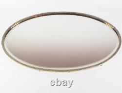 Large Vintage Silver Plated Wall Oval Bevelled Rope Edge Mirror