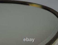 Large Vintage Silver Plated Wall Oval Bevelled Rope Edge Mirror